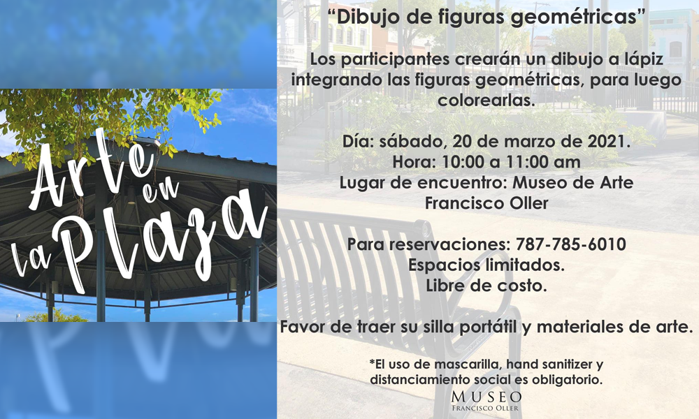 Arte en la Plaza el 20 de marzo a las 10am