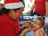 Estación de pintura para las caras de los niños