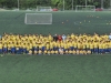 David Villa junto a todos los jugadores y entrenadores