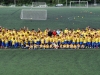 David Villa junto a todos los jugadores y entrenadores