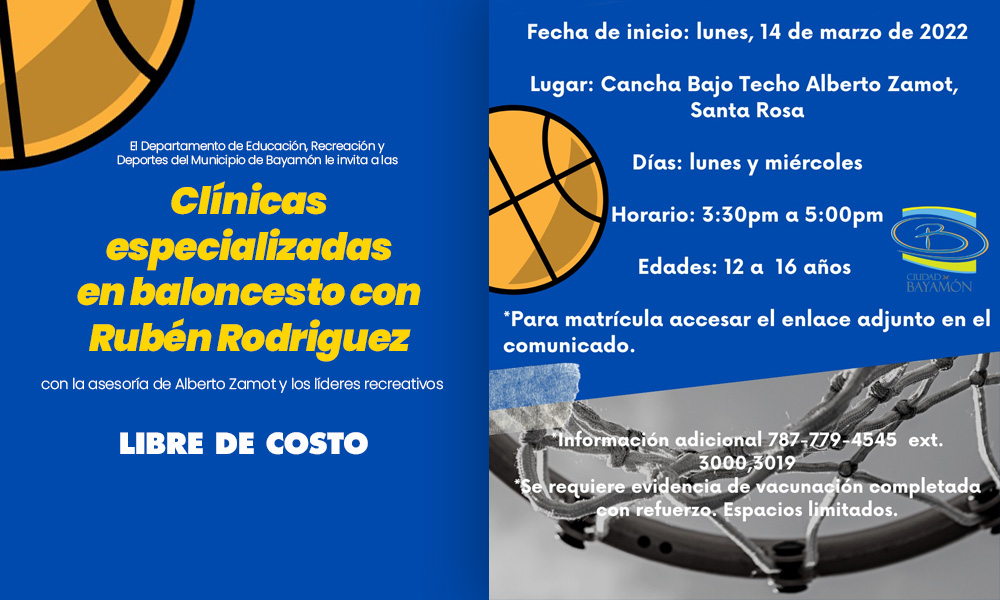 Clinicas de Baloncesto desde el 14 de marzo en la CBT Alberto Zamot