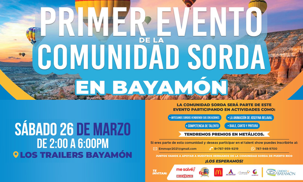 Primer Evento de la Comunidad Sorda en Bayamón en Los Trailers el 26 de marzo a las 2pm