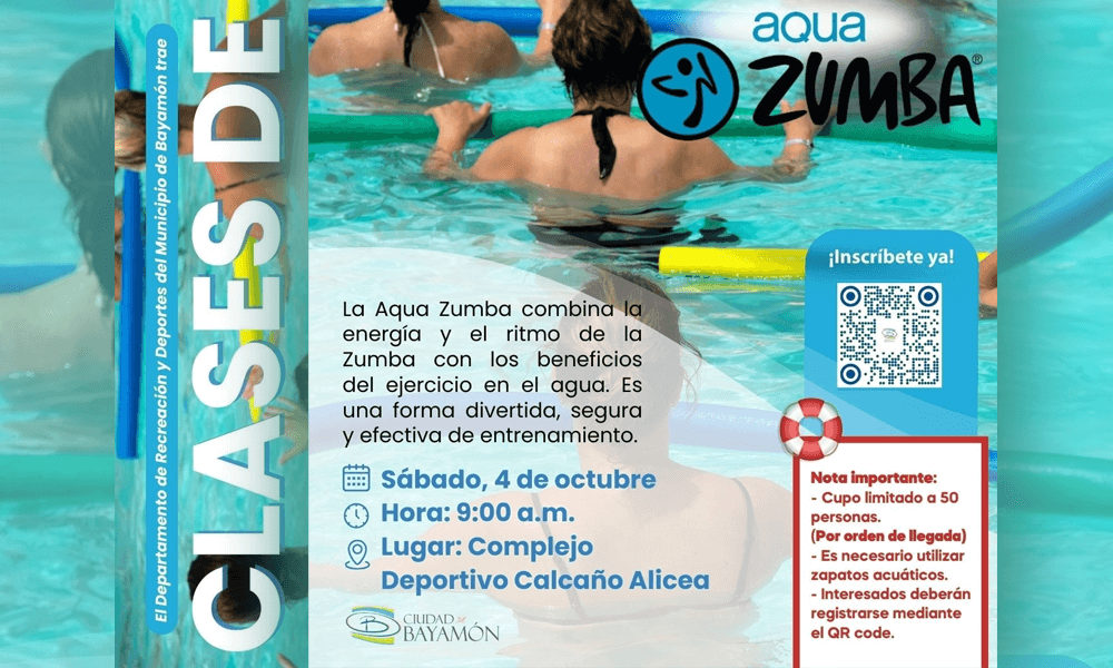 Clases de Aqua Zumab en el Complejo Deportivo Calcaño Alicea
