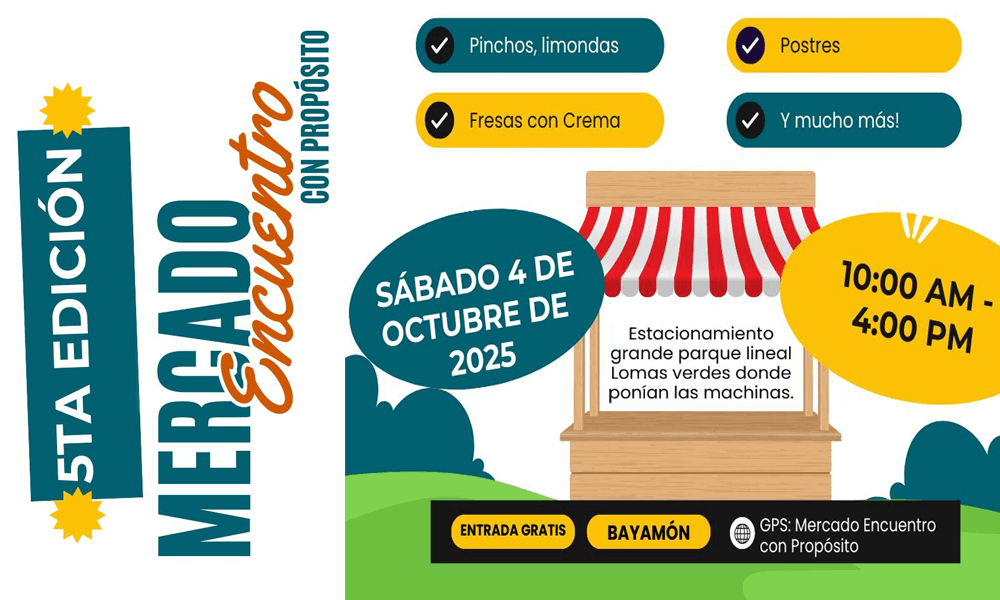 Mercado con Proposito en el Estacionamiento del Parque Lineal Mario Gaztambide el 4 de octubre de 2025