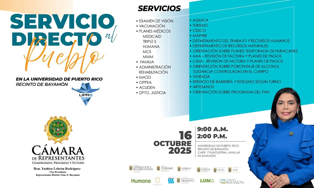 Servicios Directo en el Pueblo en la UPR de Bayamon el 16 de octubre de 2025