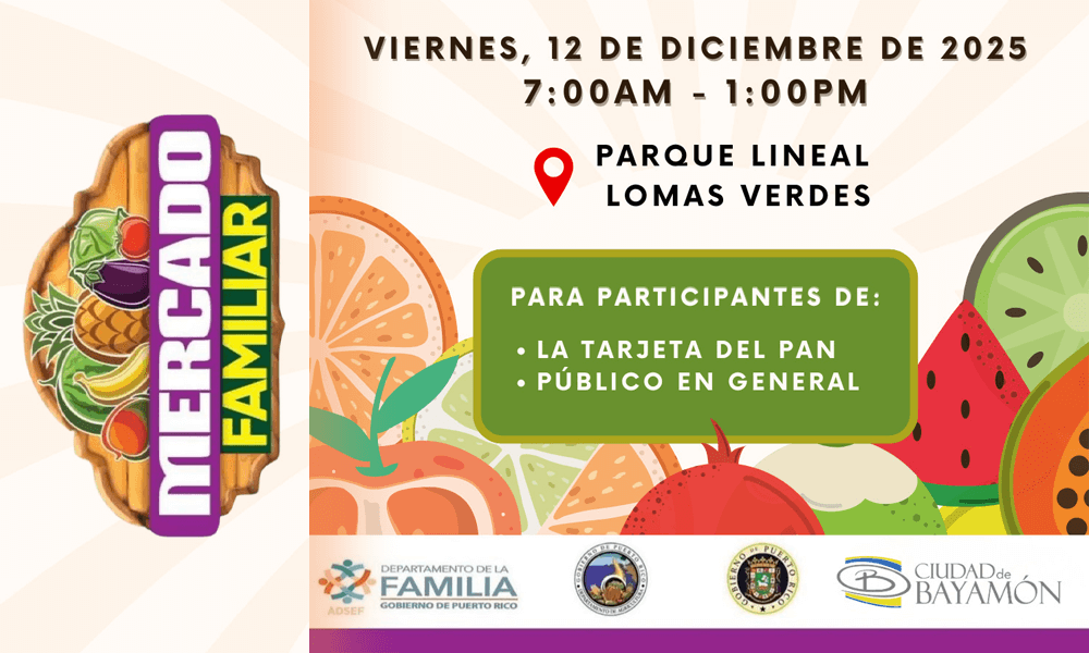 Mercado Familiar en el Parque Lineal el 12 de diciembre de 2025