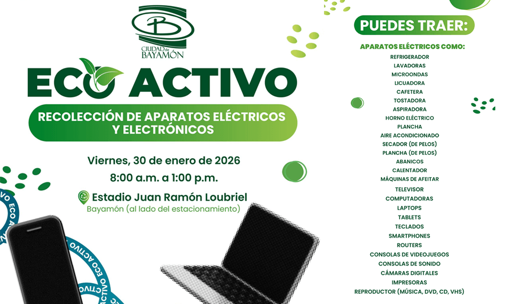 El viernes 30 de enero se llevará a cabo Eco Activo, una recolección de aparatos electrónicos y eléctricos.