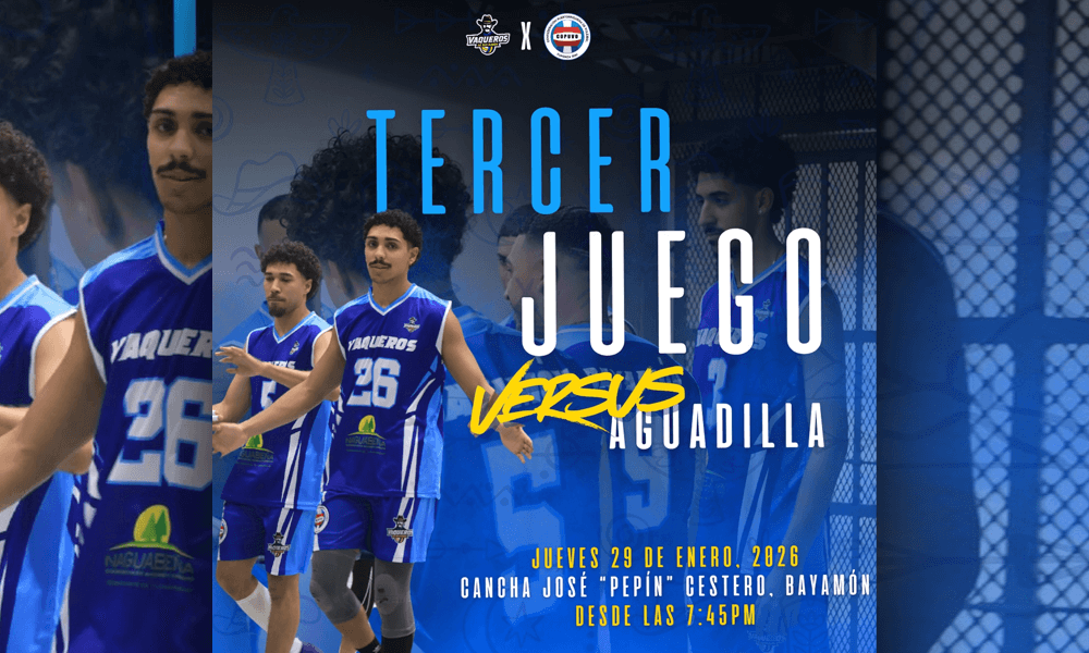 Tercer Juego Vaqueros vs. Aguadilla el 29 de enero de 2026 en la Cancha Pepin Cestero