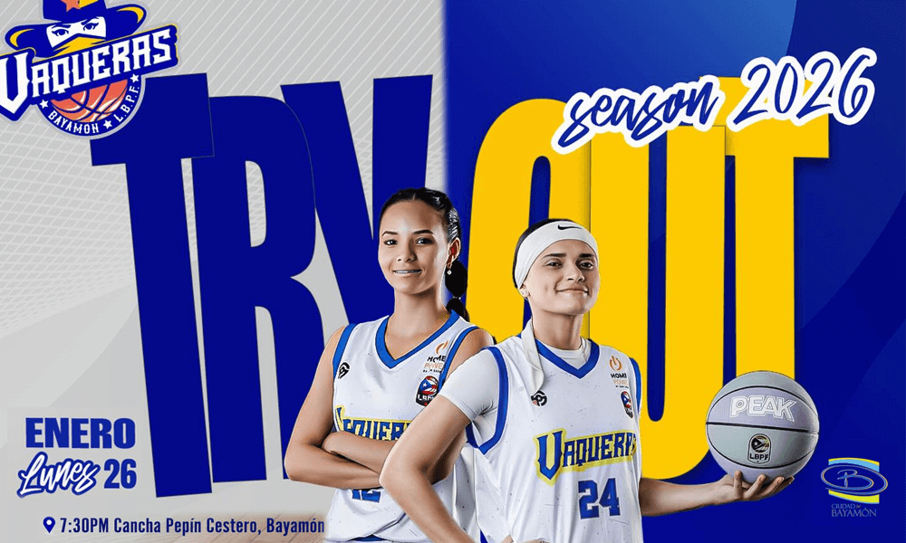 TryOuts para Vaqueras el 26 de enero de 2026 en la Cancha Pepin Cestero