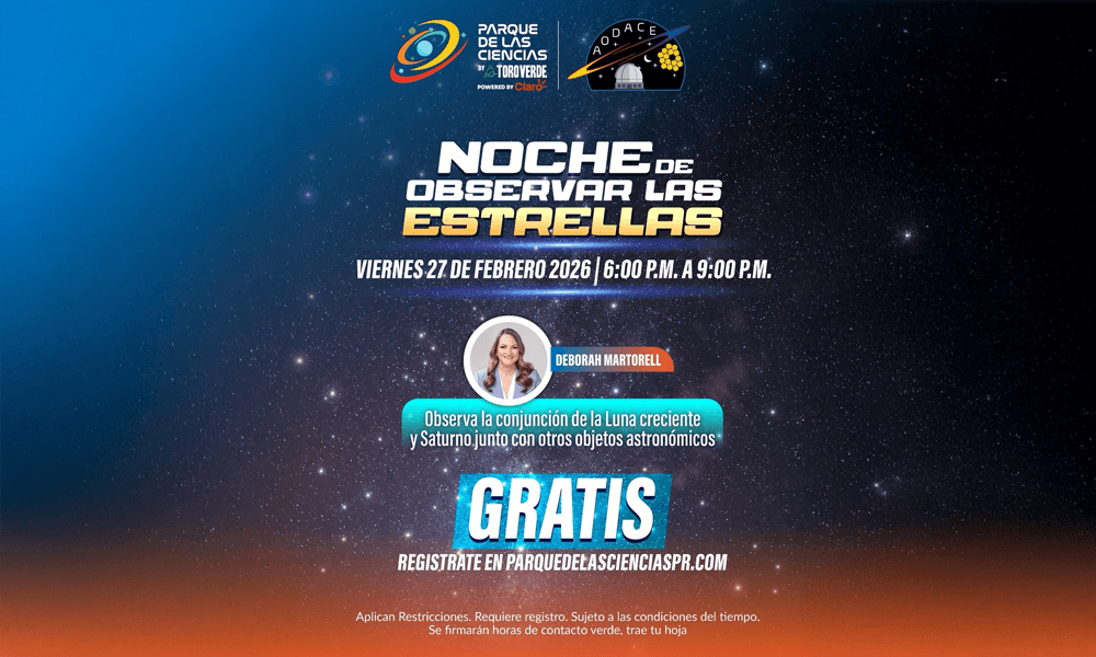 Noche de Observación de las Estrellas. Este viernes 27 de febrero de 6:00-9:00pm