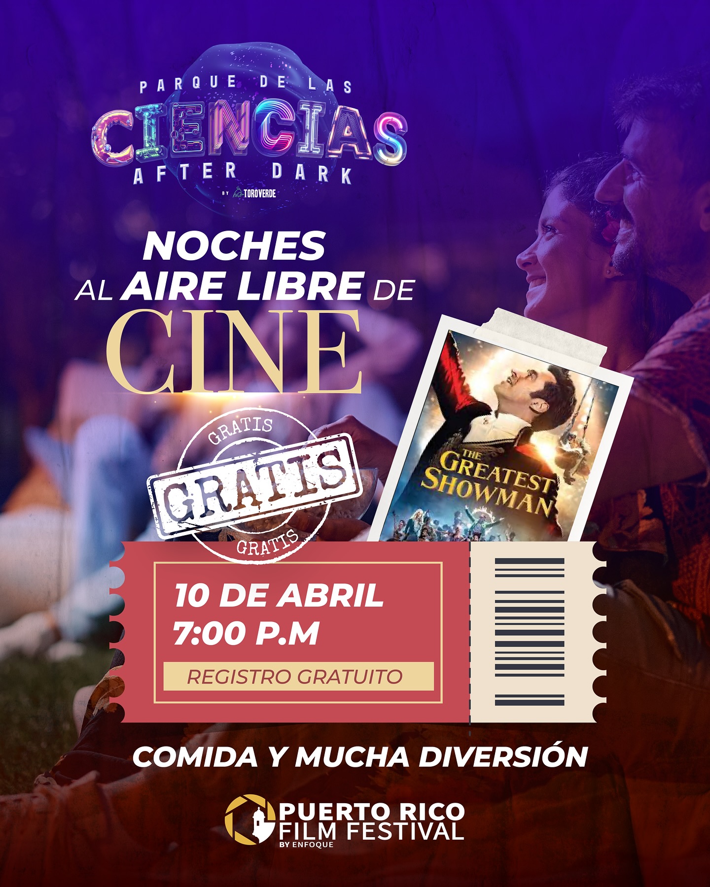 Cine al aire libre 10 abril en el Parque de las Ciencias