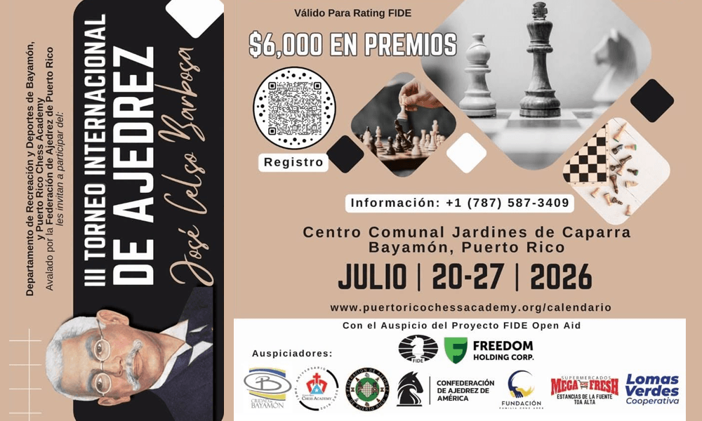3er Torneo de Ajedrez José Celso Barbosa Julio 20-27