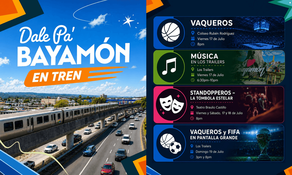 Dale pa Bayamon en Tren fin de semana del 17-19 de julio de 2026