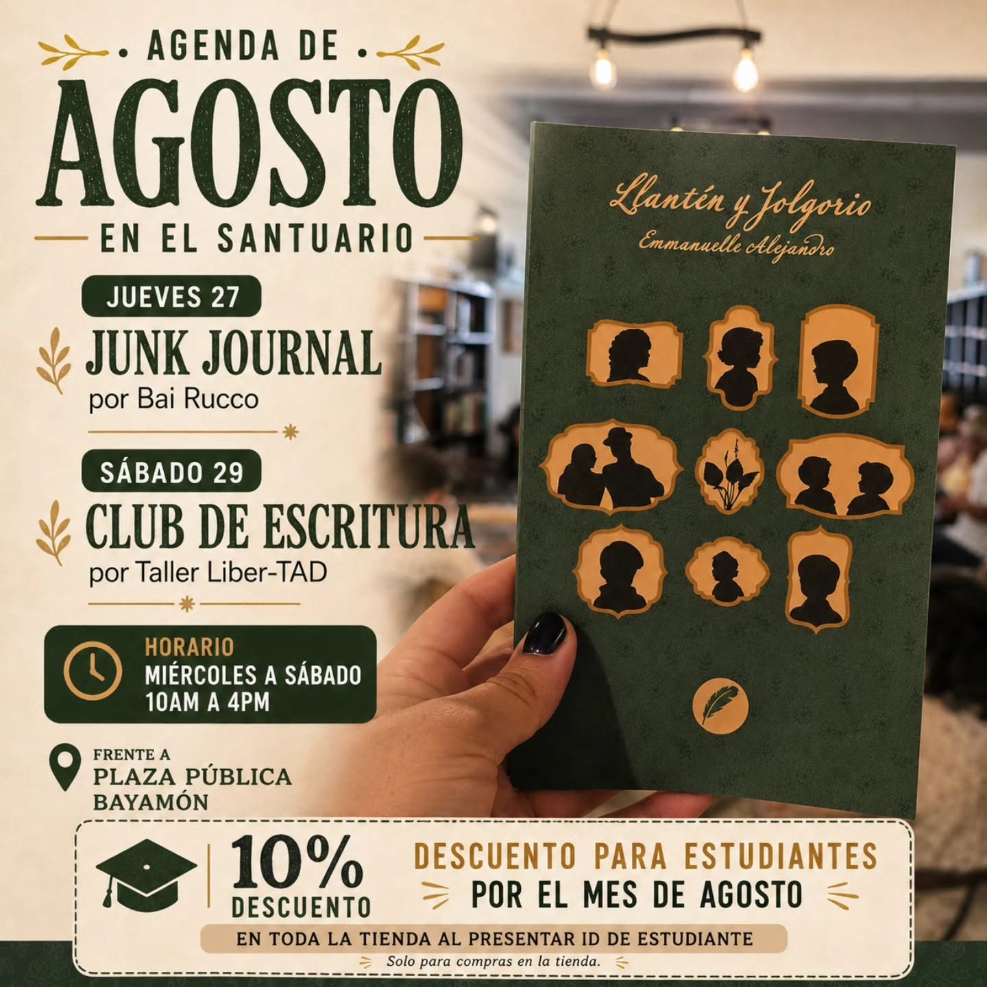 Agenda de Agosto Santuario Libros y Discos