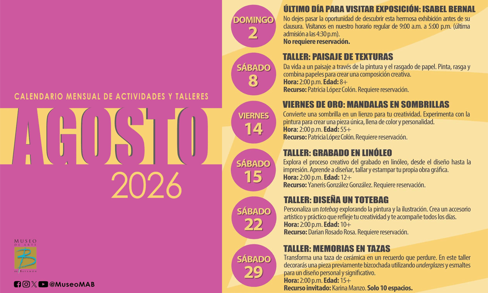 Calendario MAB Agosto 2026