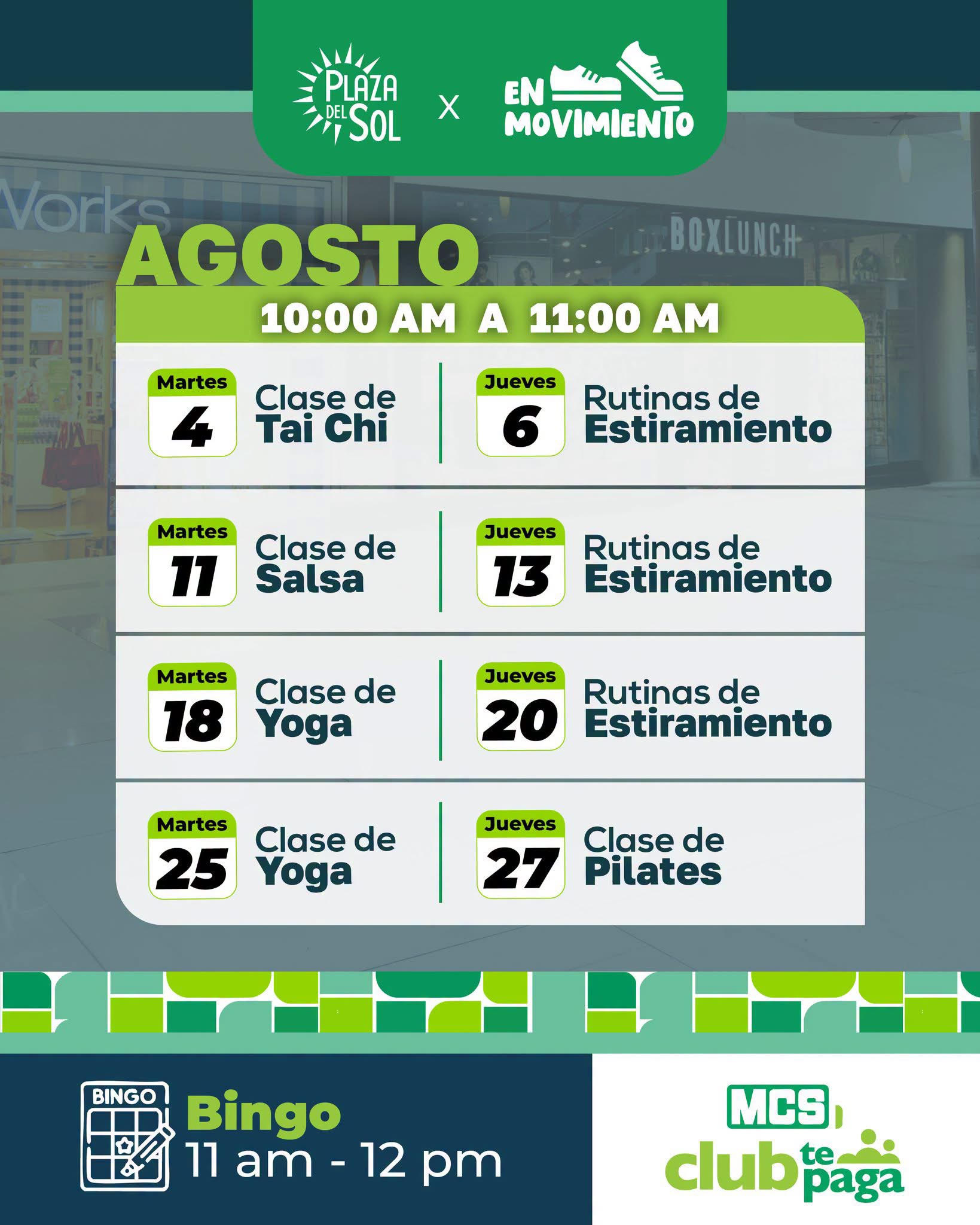 flyer mcs agosto en Plaza del Sol