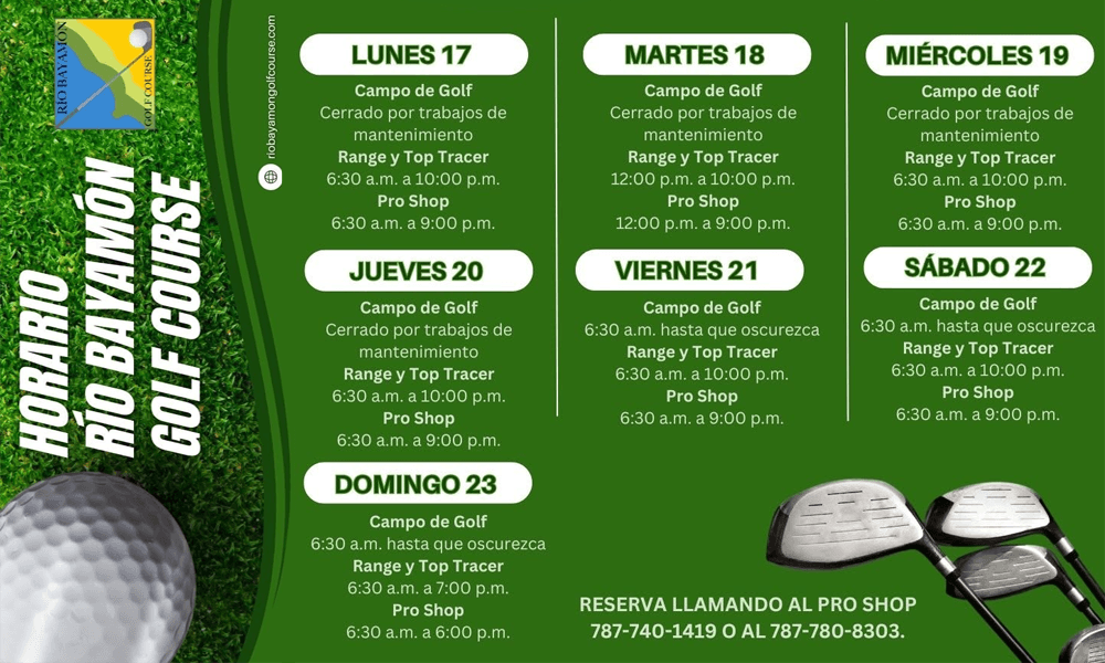 Horarios de RBGC para la semana del 17 de agosto de 2026