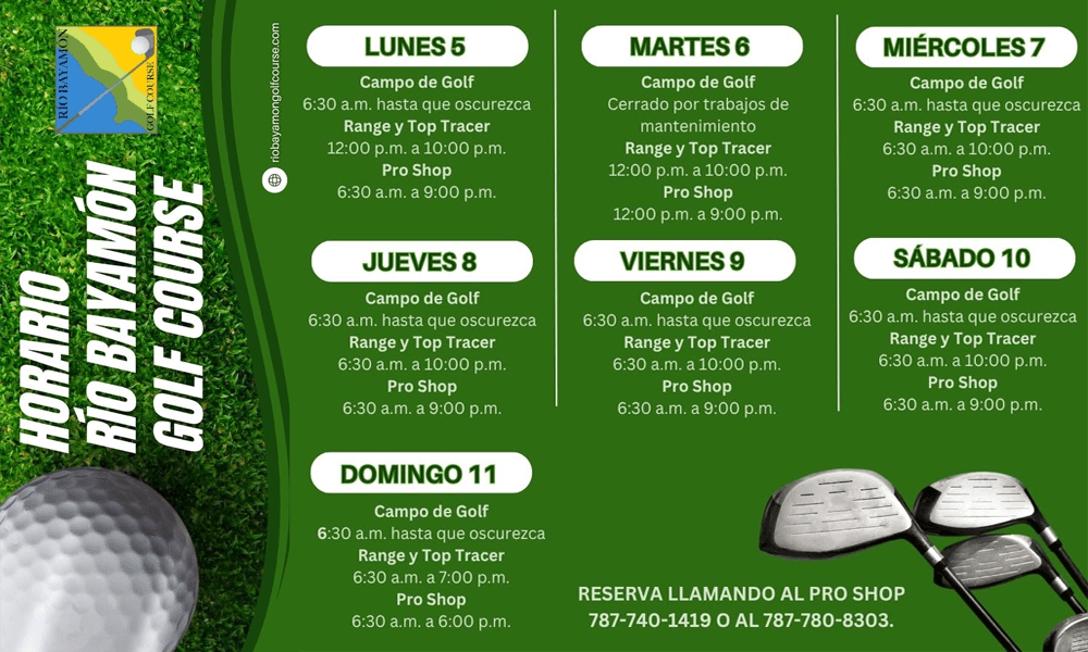 Horarios RBGC Semana del 5 de octubre de 2026