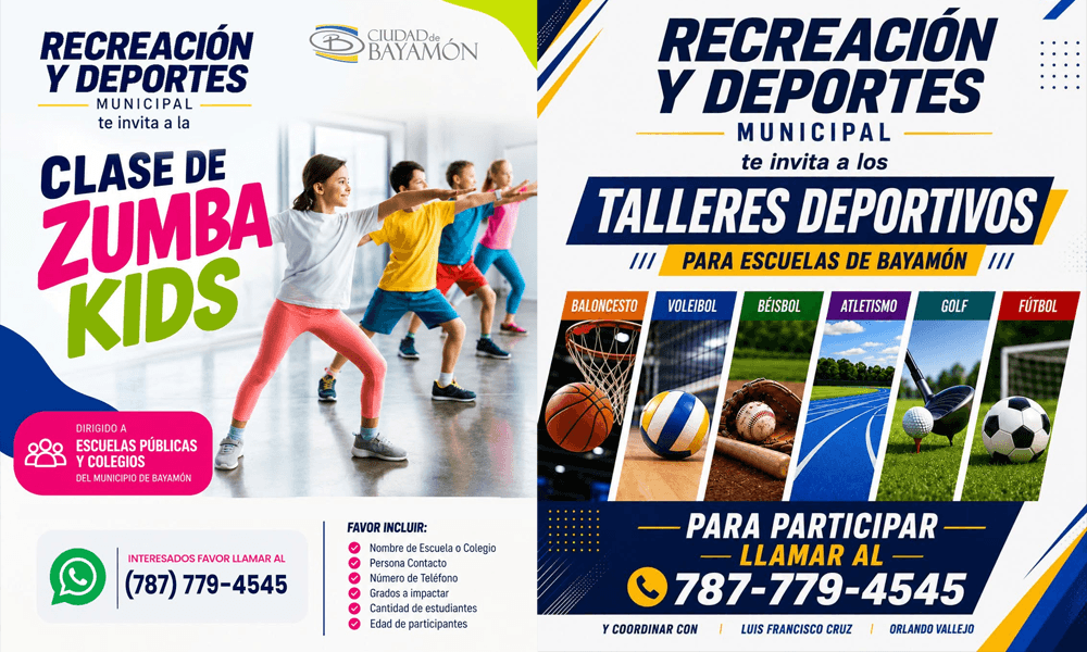 Talleres para escuela de Recreacion y Deportes