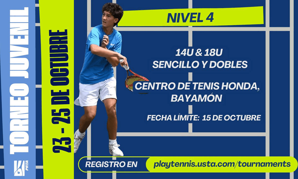 Torneo Juvenil en el Centro de Tenis Honda del 23 al 25 de octubre