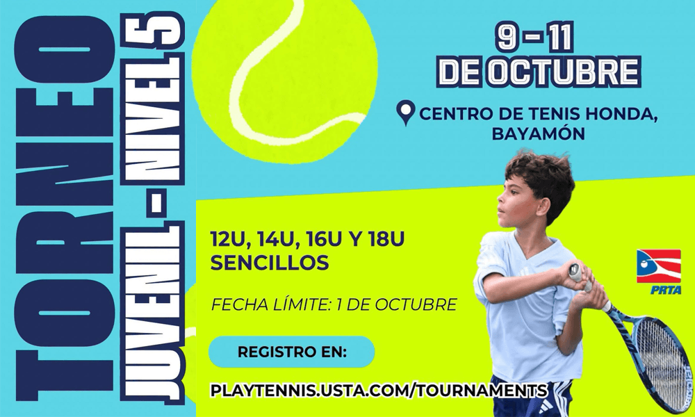 Torneo Juvenil Nivel 5, 9–11 de octubre en el Centro de Tenis Honda